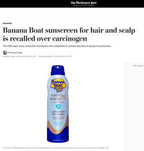 Banana Boat sunscreen for hair and scalp is recalled over carcinogen